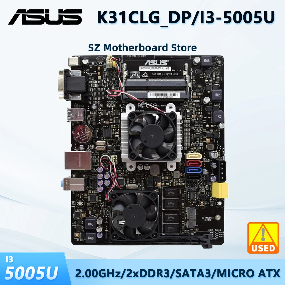 ASUS K31CLG DP/I3-5005U_MB  Motherboard  DDR3  DIMM RAM I3-5005 SATA PCI-E 3.0  Computer Accessories Micro ATX