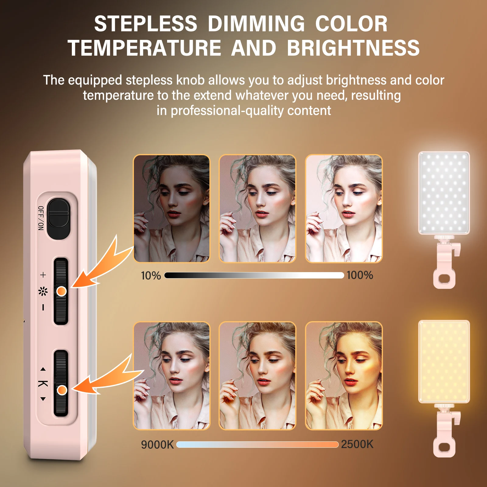 

Pink Smartphone Light Light Panel Dslr Lighting Accessories For Photography Camera Equipment Mini Portable Led Light 2500-9000k