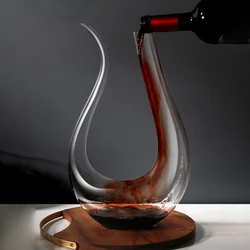 Decantador grande de alta calidad, hecho a mano vaso de cristal, dispensador de vino, Whisky, Brandy, champán, copas, botella para regalo de Bar familiar, 1500ML
