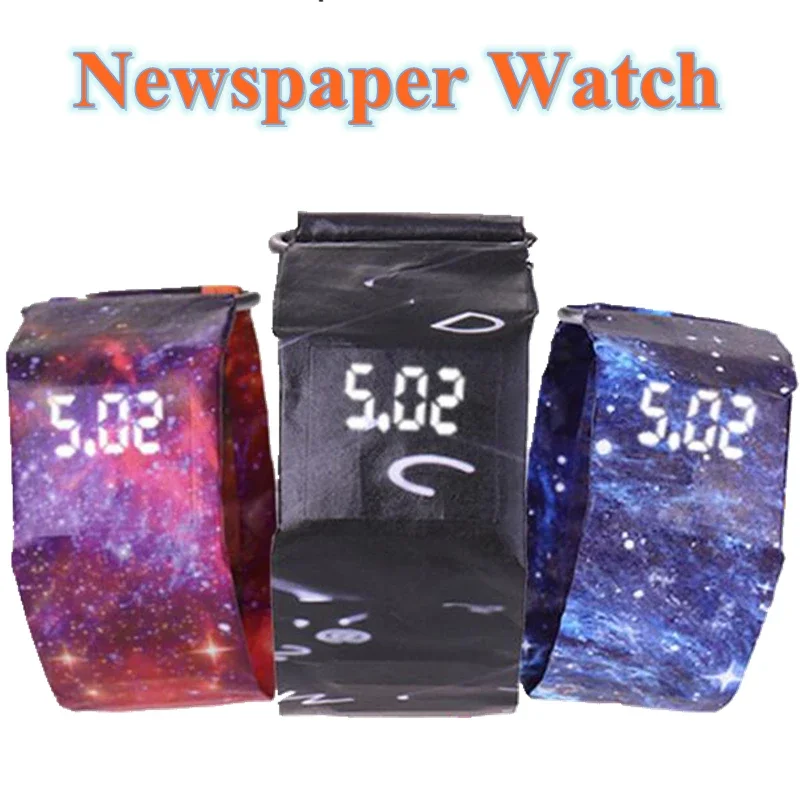 2020 Reloj Hombre Men Watches Creative Paper Led Digital Watch Waterproof Electronic Watches Men Digital Touch Screen Watches