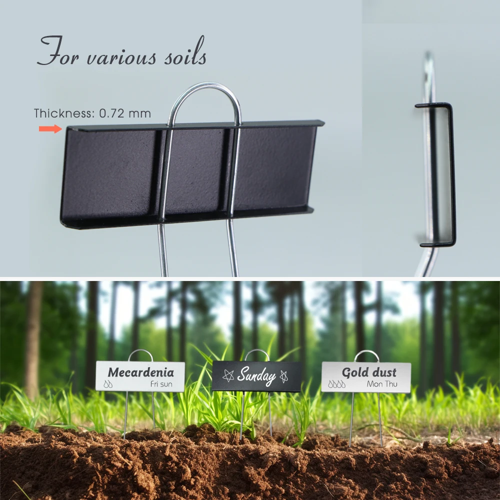 5PCS T-Type Metal Plant Tag Gardening Decorate Potted Tree Plants Labels Waterproof Sign Marker Garden Accessories Farm Supplies