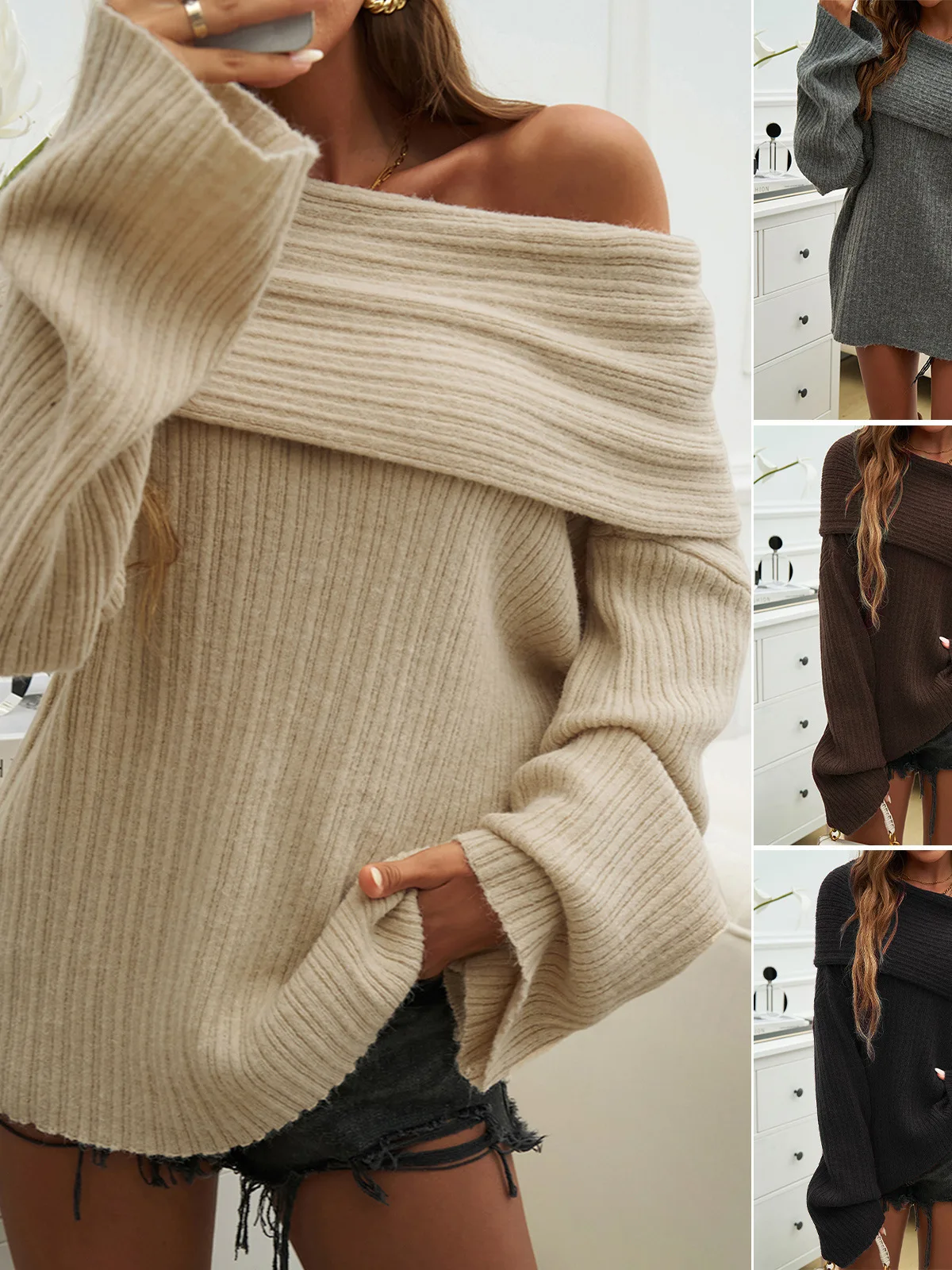 

Женский свитер Fashionable Color Long Sve, удобный бархатный материал, подходящий для поездок на работу, весна, осень, зима