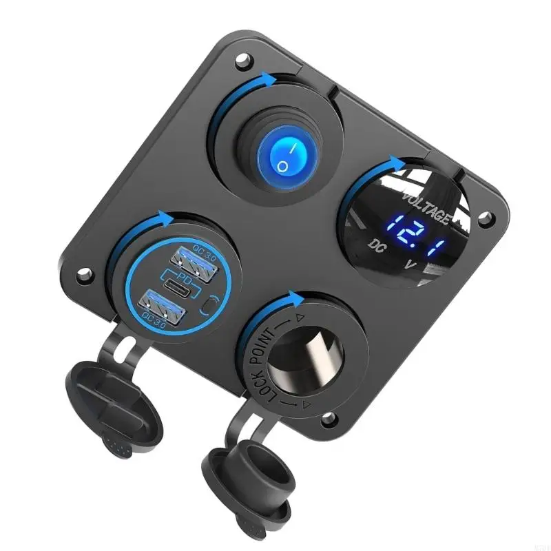 M76E 12V Automotive Boat Charging Hub With Double PD 20W And Overload Technology Charging Outlet Socket
