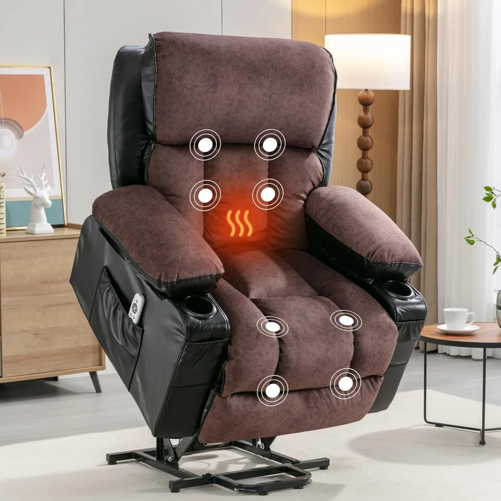 Power Lift Recliner with Massage & Heat - Large Electric Chair for Elderly with USB Port, Cup Holders,christmas Gift for Parents