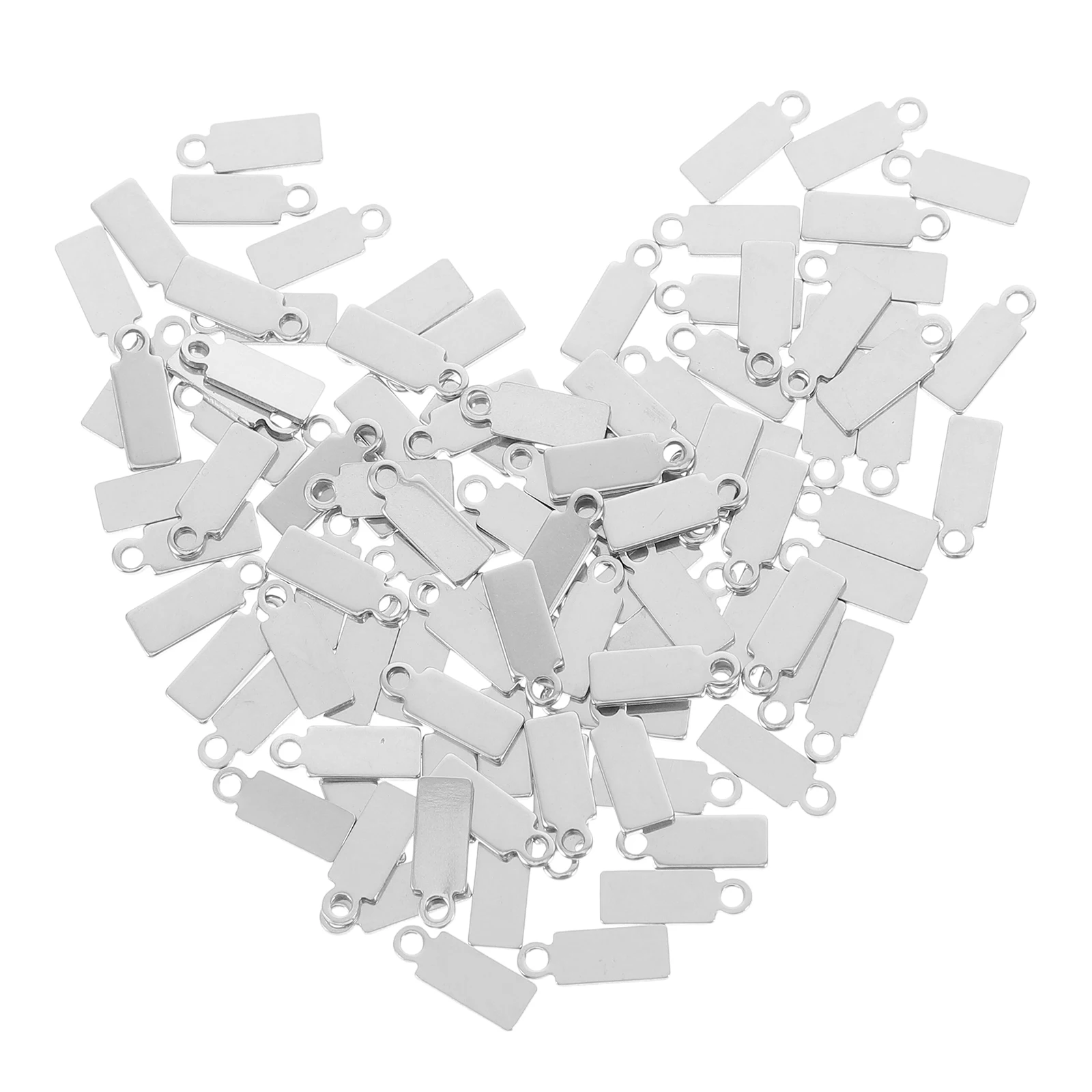 

100pcs Stainless Steel Rectangle Labels Blank Pendants for Jewelry Making Crafts Accessories Charm Necklaces Earrings