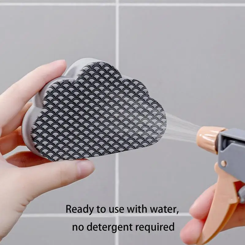 Fish-Scale Non-scratch Recycled Sponge Wipe Bowl Brush Strong Adsorption Force Sponge Rub Household Cleaning Tools Cloud Shape