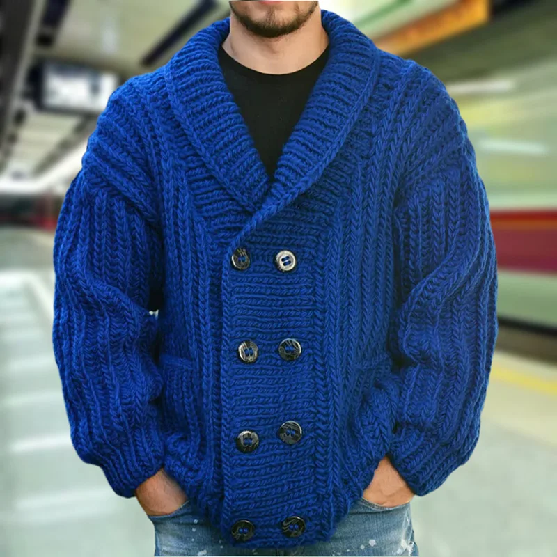 

2025 зимний мужской вязаный свитер, пальто на пуговицах спереди, модная осенняя мужская одежда, кардиган, свитера, мужские однотонные зимние куртки SY0190
