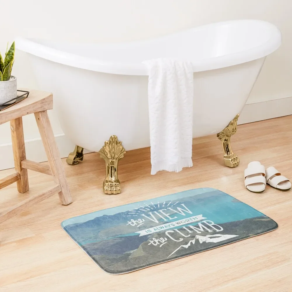 WORTH THE CLIMB Bath Mat Slip-Resistant Rugs Living Room Mat