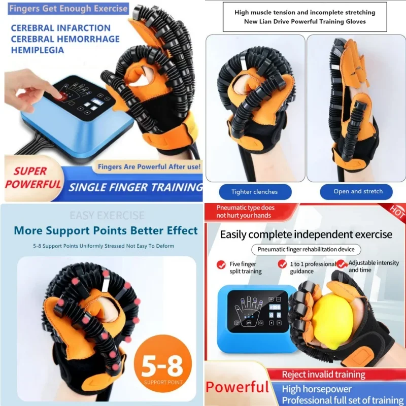 Left Hand and Right Hand Finger Rehabilitation Exerciser Robot Glove Stroke Hemiplegia Cerebral Infarction Training Equipment