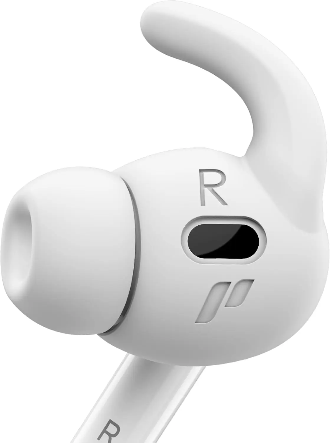 

4 Pairs Ear Hooks Covers for AirPods Pro 2, Anti-Slip Silicone, Includes Storage Pouch, White