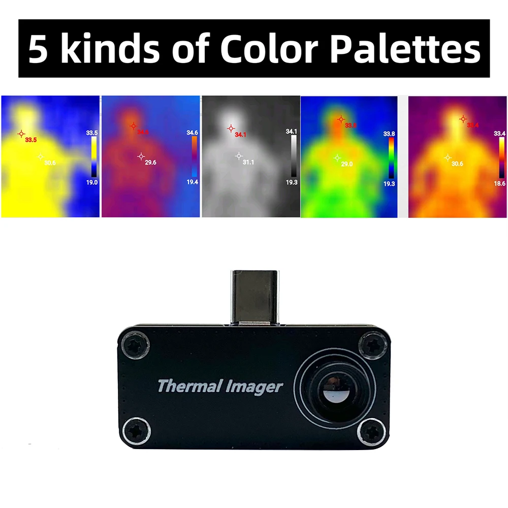 Mini termocamera 32*32 ad alta risoluzione 20~1000 ℃ per rilevatore di temperatura per telefoni cellulari Android tipo C