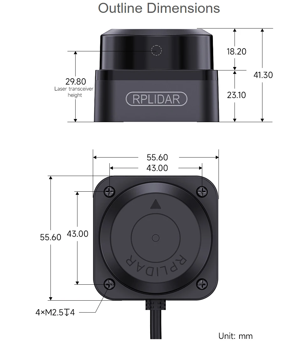 RPLIDAR C1 Laser Ranging Sensor 360° Omnidirectional Lidar Millimeter-Level High Definition Anti-Interference Anti-Adhesion