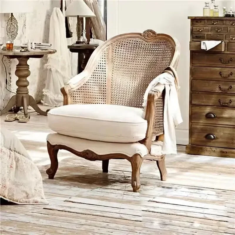 High Quality Living Room Antique One Seater Single Chairs Sofa Wooden Sofa Chair