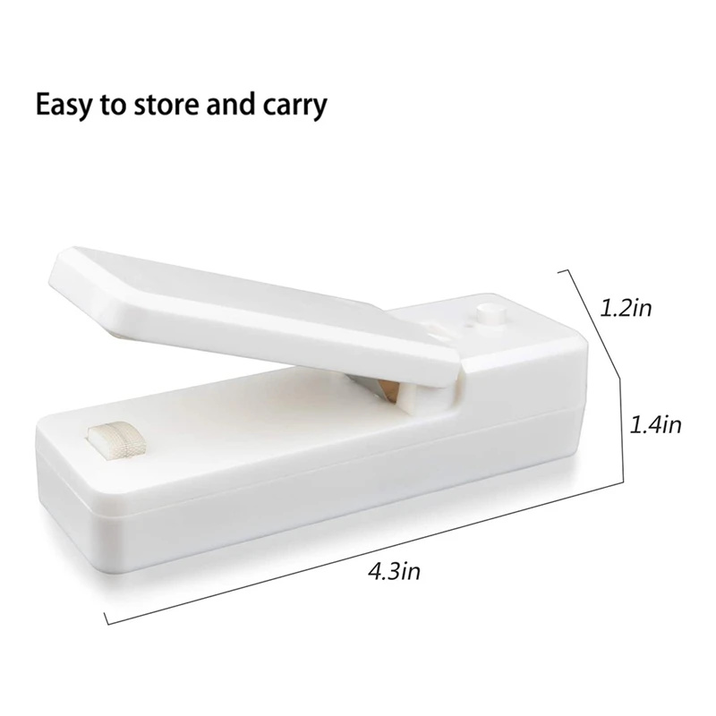 Mini Bag Sealer,Rechargeable Quick Heat Vacuum Sealer Seals For Plastic Chip Snack Fresh Bags Helps Preservation Storage