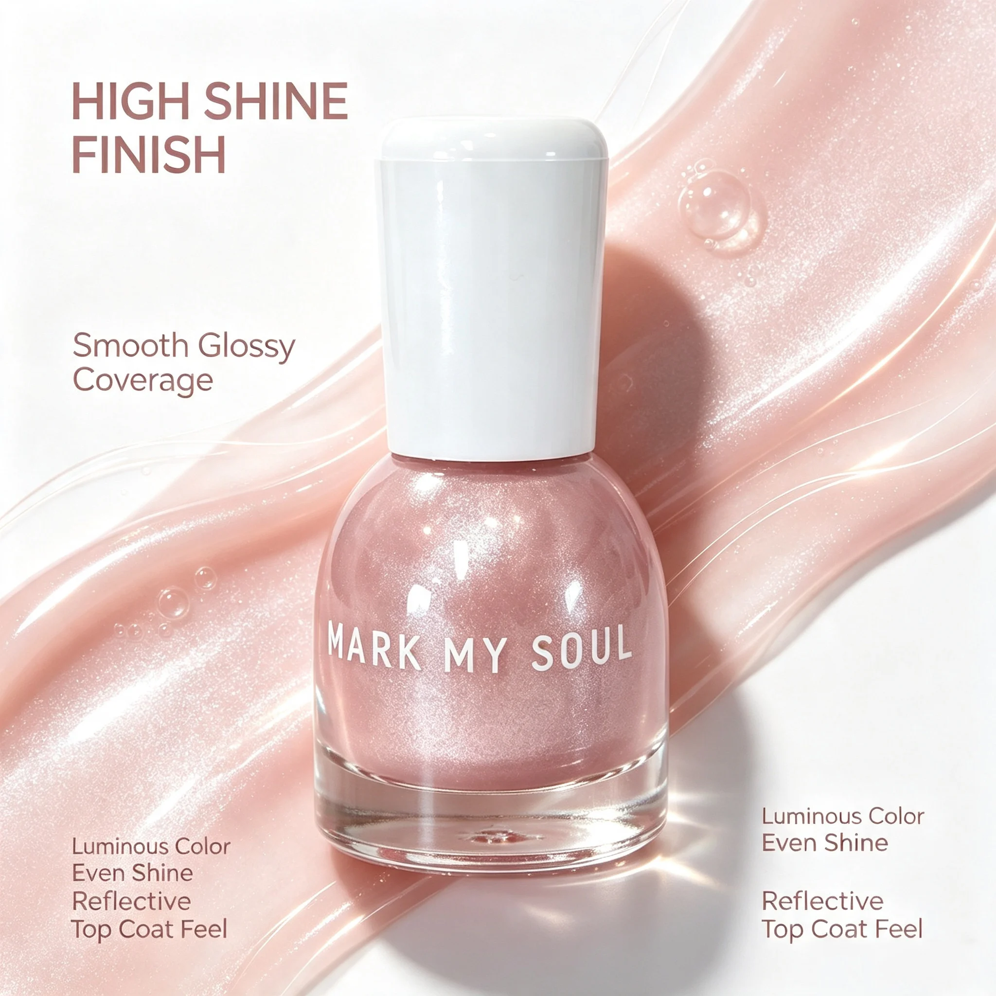 S54 10ml MARK MY SOUL Misty Cloud Pearlescent Nail Polish, Non Peelable, No UV Lamp Required