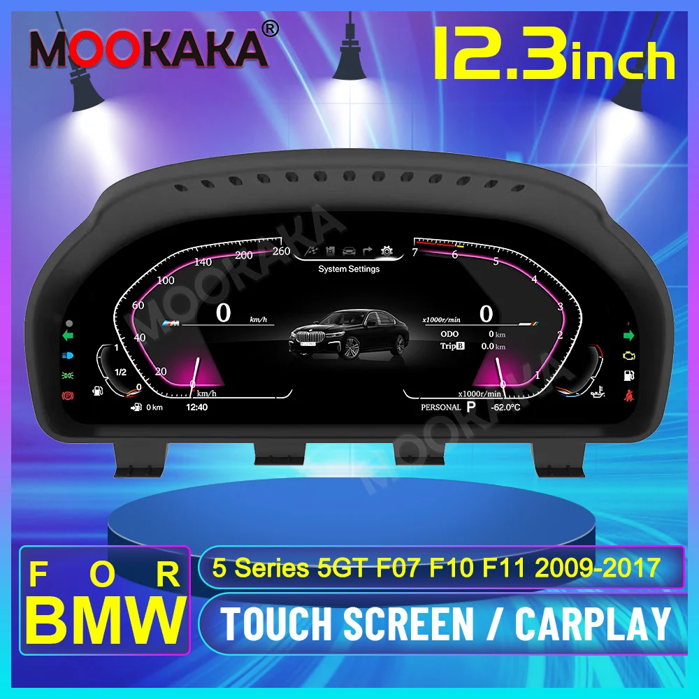 12.3 inches Screen LCD Gauges Instrument Dashboard Digital Cluster For BMW 5 6 Series 5GT F07 F10 F11 2009-2017 Virtual Cockpit