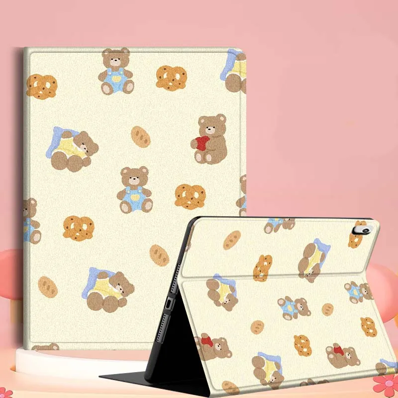 

Cute Teddy Bear Pattern For iPad mini Air 1 2 3 4 5 6 7 6th 7th 9 11 13 M3 M2 gen 7.9 8.3 10.9 Inch 2025 Tablet Case