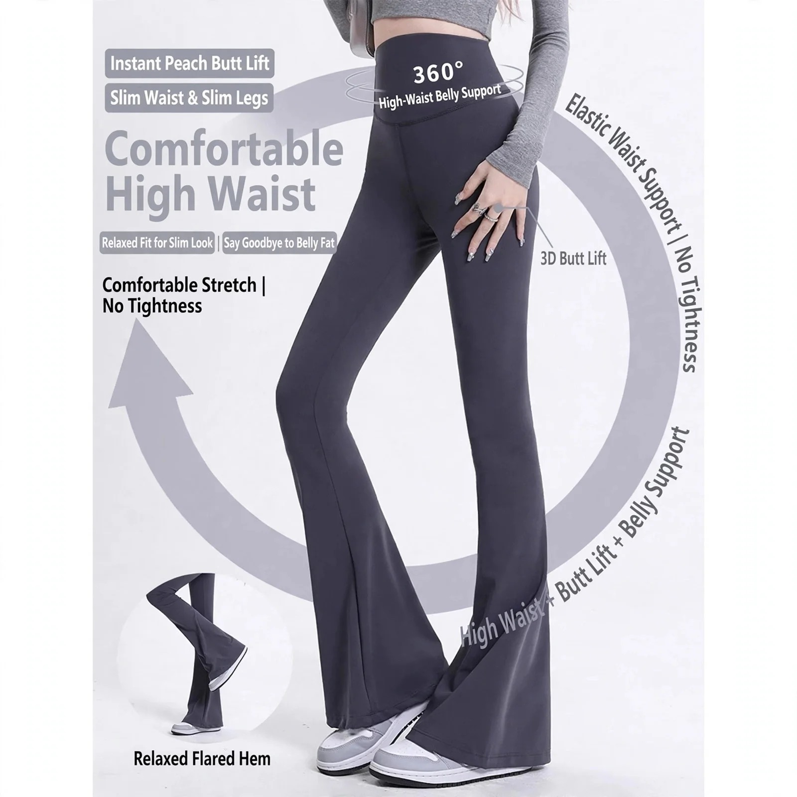 Maternity Leggings Seamless High Waist Belly Support Slim Fit Stretch Yoga Pants Micro Flare Pregnant Women Daily Wear
