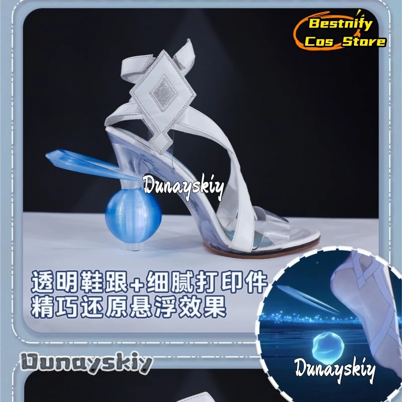 

bCs@AGenshin Impact Moonlit Maiden Columbina Cosplay Shoes High Heels Glowing Prop Shoes Anime Character Roleplay Accessory