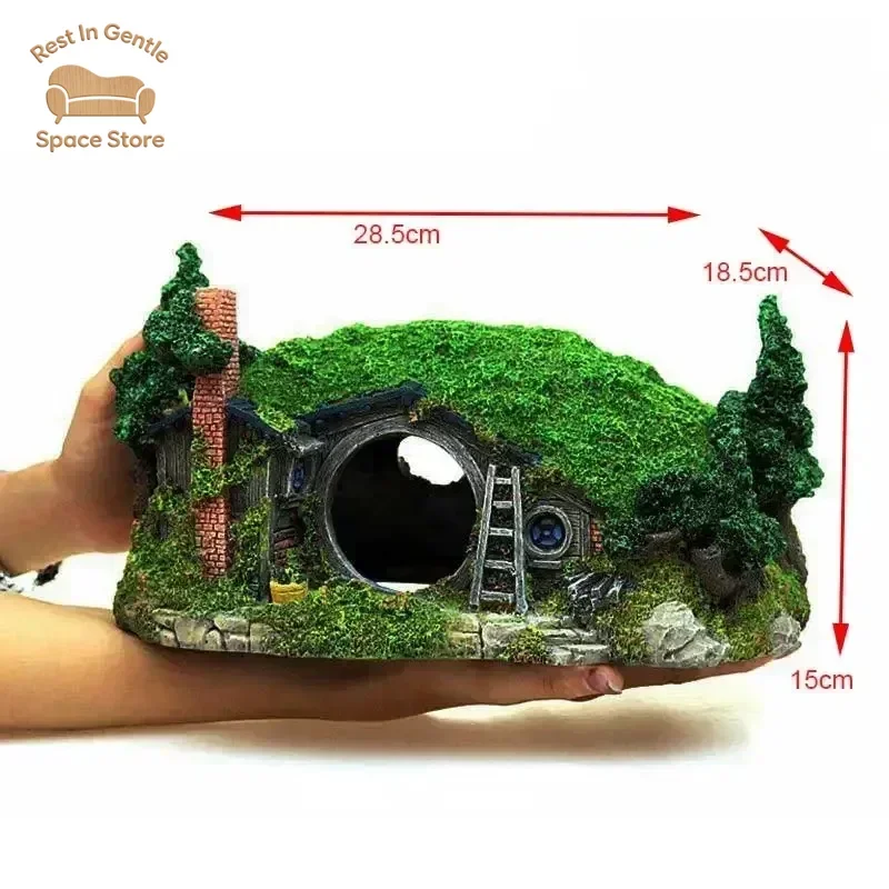 Resins hobbits castles shelter houses aquarium decorations Tree houses landscaping Castle resin hobbit house