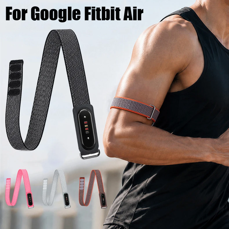 Image of Gewebtes Bizepsband für Google Fitbit Air Zubehör, verstellbares, atmungsaktives Sport-Nylon-Schlaufen-Uhrenarmband für Fitbit Air Armband