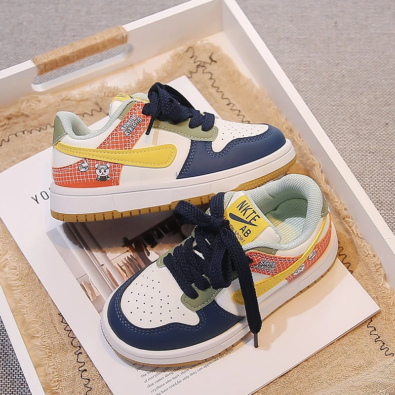 New Children Casual Shoes Four Seasons Kids Single Sneaker Basketball Sports Shoes Boys Sneaker Board Shoes Sportschuhe Kinder