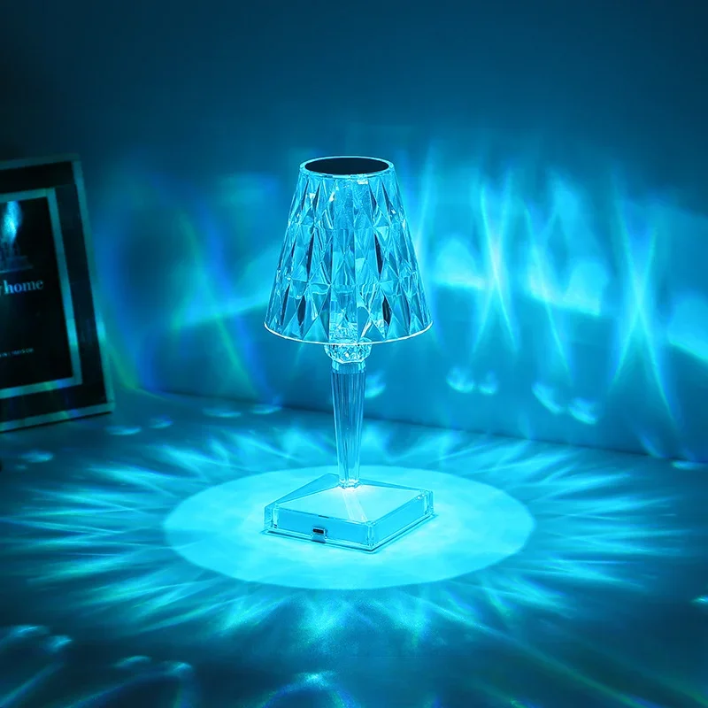 Modern Minimalist Diamond Table Lamp Touch Charging Remote Control Bedside Bedroom Pat Light Crystal Atmosphere Night Light