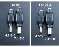1Pcs DC Power Adapter 7.4x5.0/4.5x3.0 Male Plug to 5.5x2.1mm Female Jack DC Power Charger Plug For HP DELL Notebook Pc 5.5*2.1