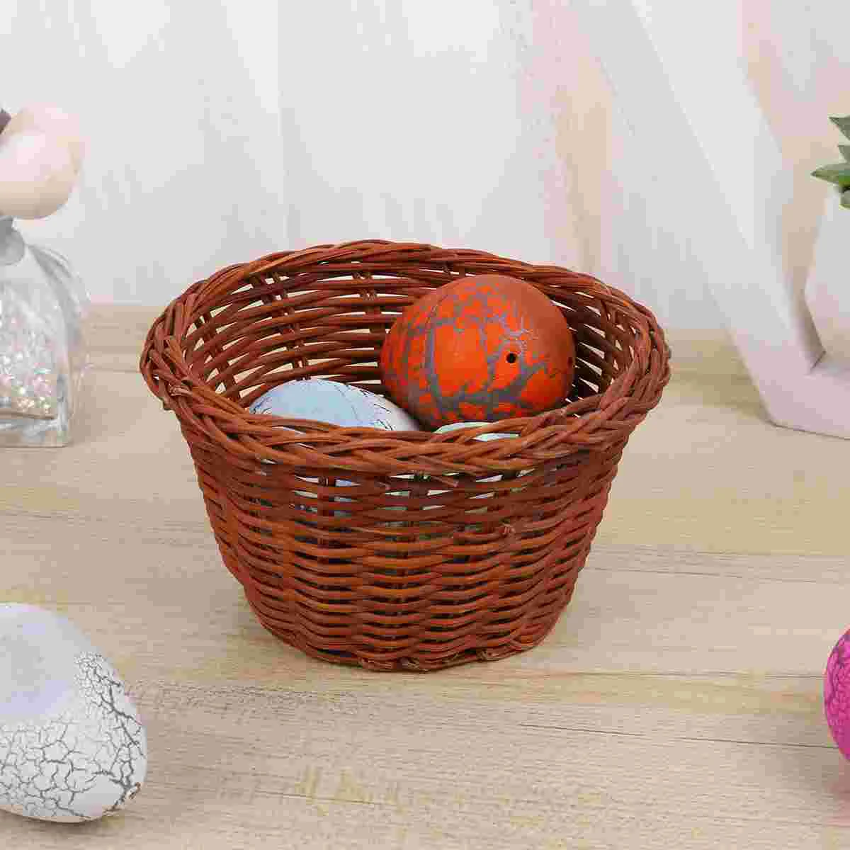 

Round Gift Baskets Fruit Containers Wooden Vintage Easter Decoration Ornament Storage