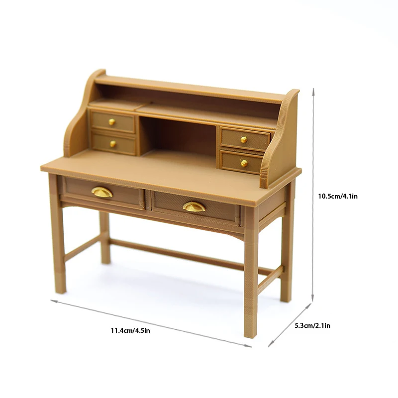 1/12 Dollhouse Simulated Writing Desk Model Doll Home Desk Study Room Furniture Decoration Dolls House Scene Decor Accessories