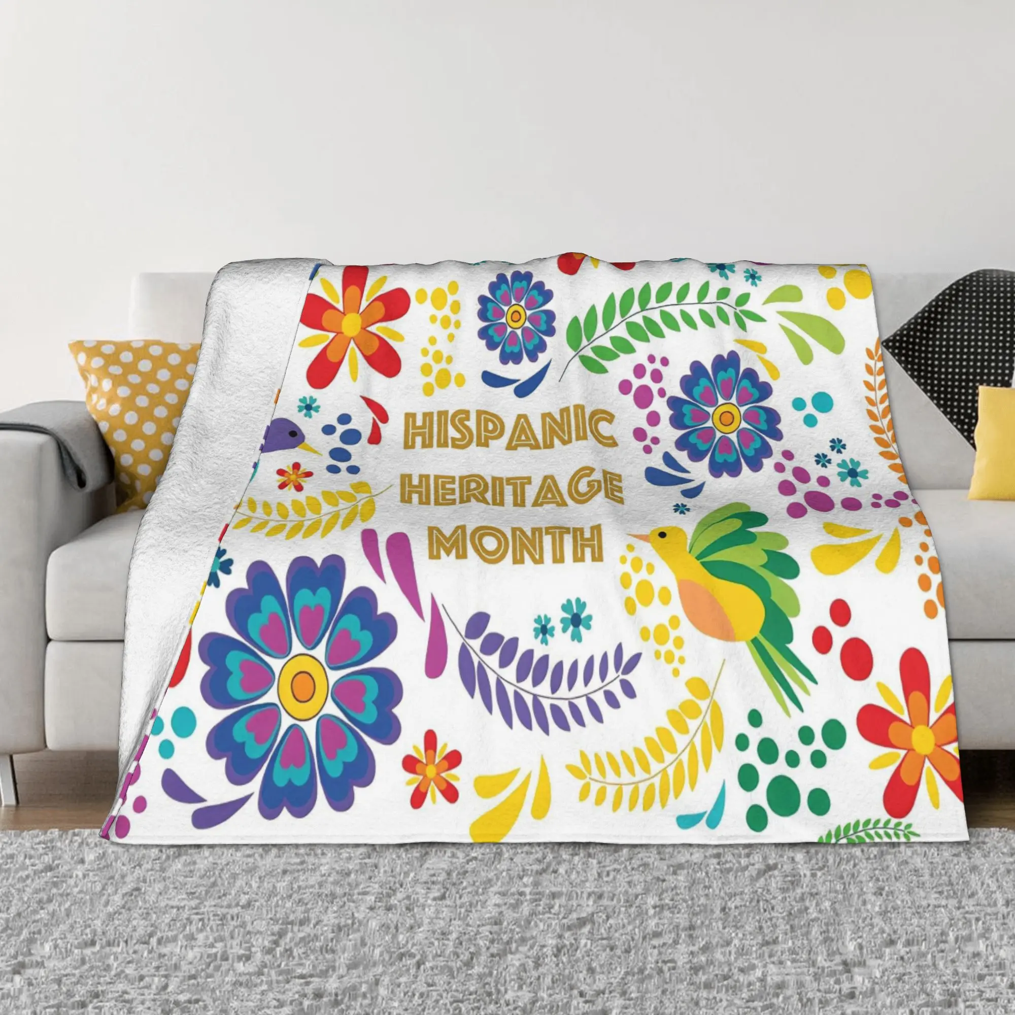 

Celebrate Hispanic Heritage Month Blanket Plush Throw Blanket Summer Air Conditioning Portable Ultra-Soft Warm Bedspreads