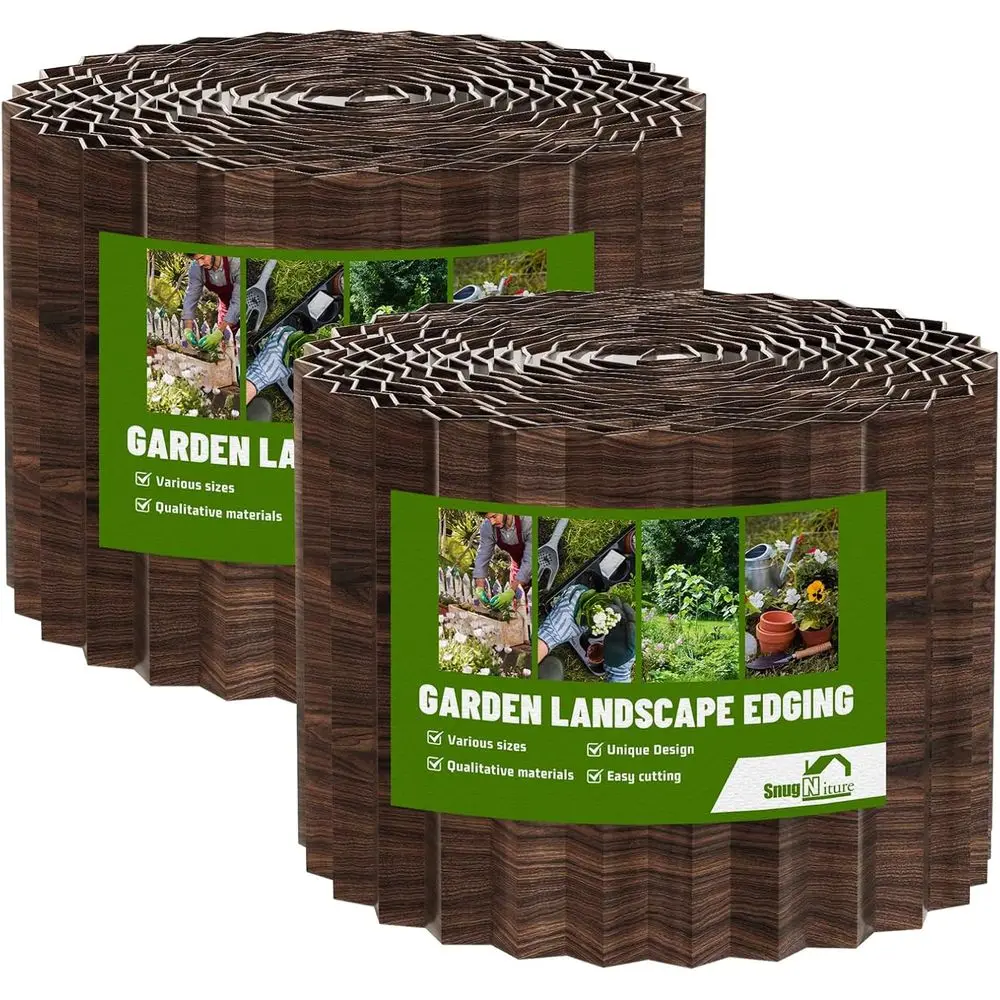 

4 x 50' Corrugated Metal Garden Edging, 2-Pack, Durable Lawn & Garden Border, Ideal for Landscaping and Yard Design (Brown)