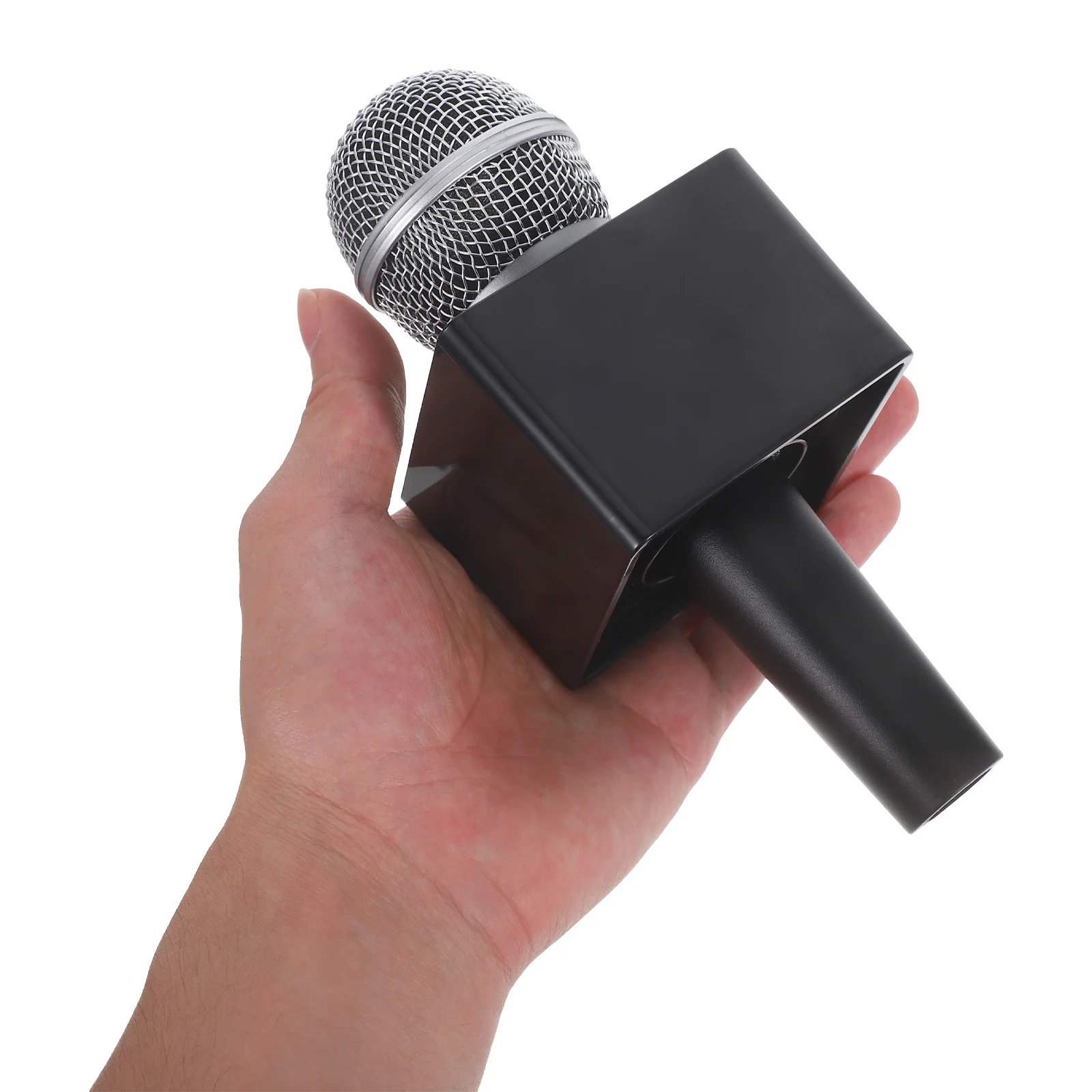 

Simulation Microphone Prop 18cm Plastic Fake Microphone Square Cube Flag for Kids Role Play Karaoke Party Fake Mircophone