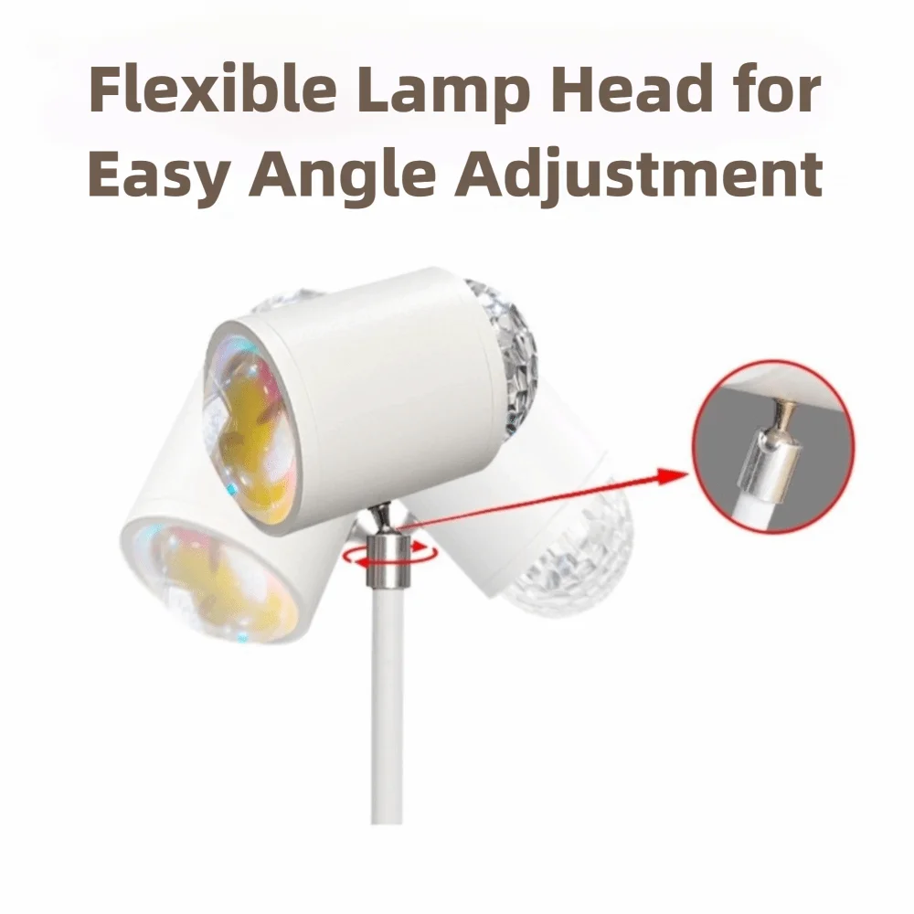 High Quality 16 Colors Water Ripple Lamp Dual-Head Design Button Control Sunset Lamp 360° Rotation Night Light Home Bedroom