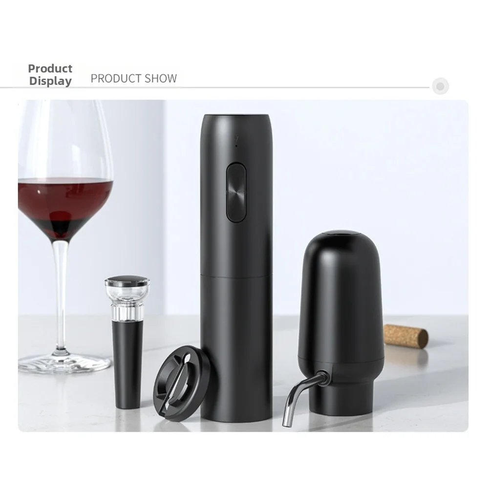 Electric Wine Pourer Decanter Automatic Aeration One Touch Control Compact 12.2x5.8x11.5 Cm ABS Stainless Silicone Tubing