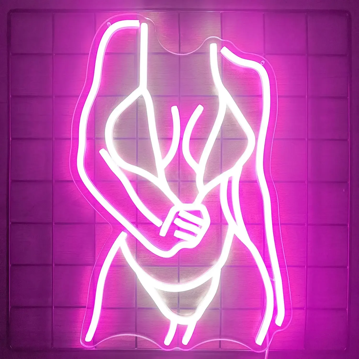 Sexy Lady Body Neon Sign USB Powered LED Neon Light Wall Decor for Game Bedroom Man Cave Bar Birthday Party Gift for Adult