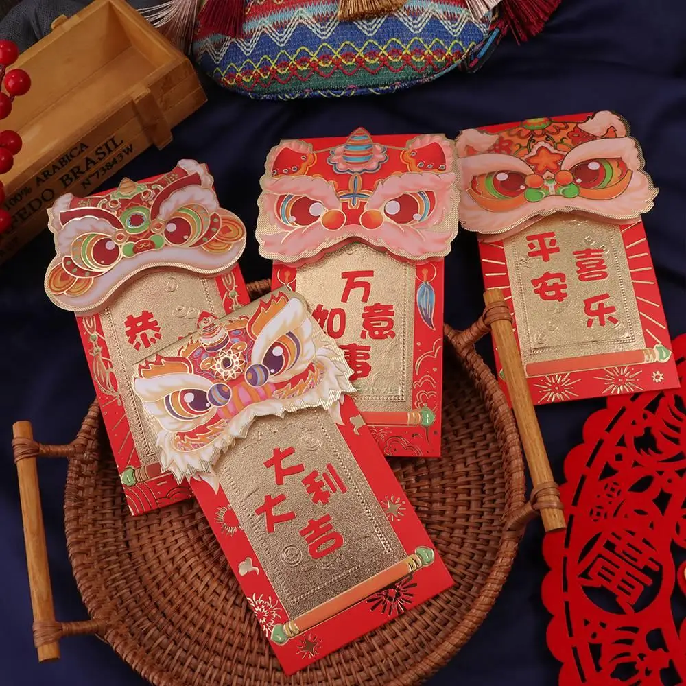 2024 New Year Packet Red Envelope Luck Money Bag Best Wishes Money Pocket Dragon Pattern Good Luck Blessing Bag Wedding Birthday