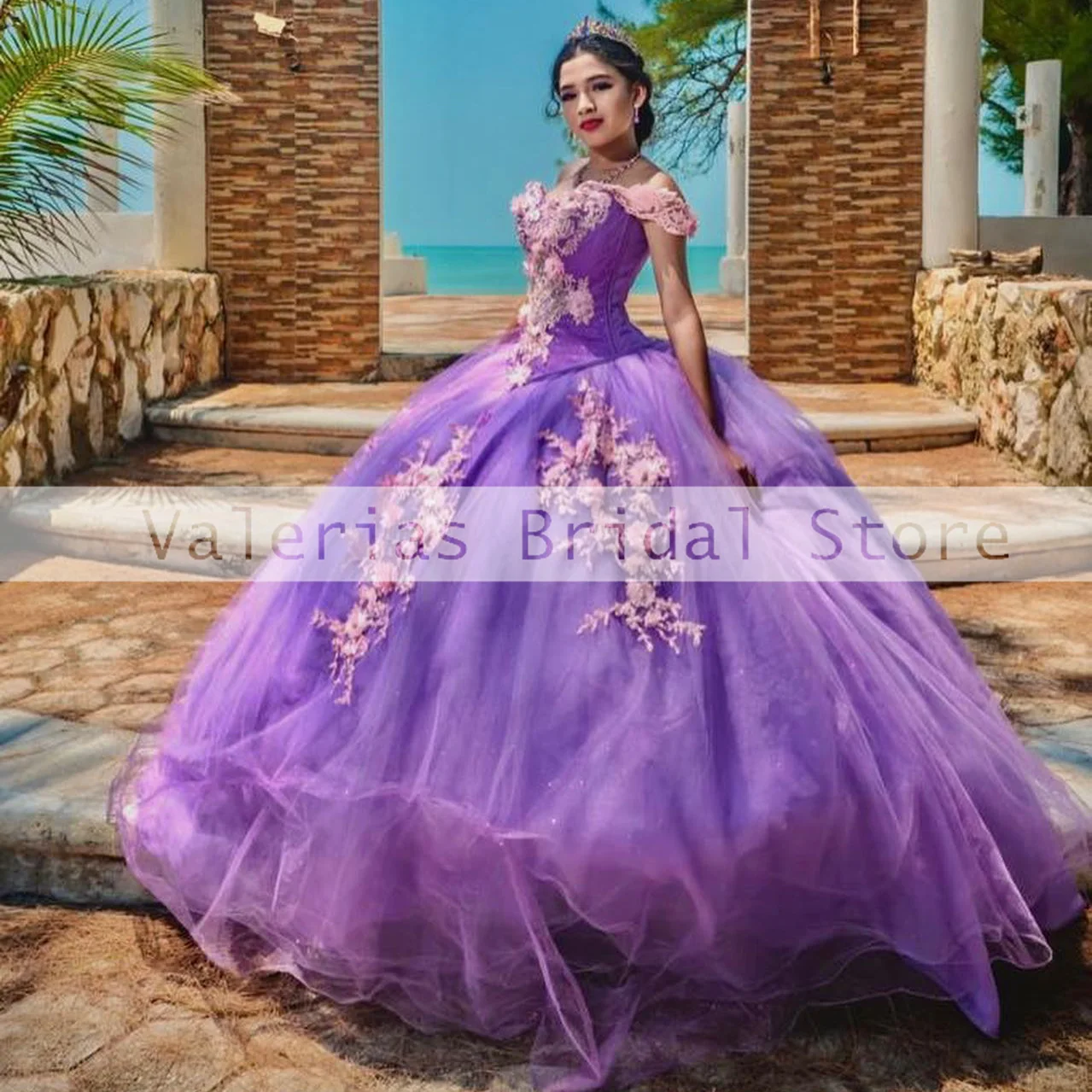 Lavender Quinceanera Dress Off The Shoulder Beading Lace Cinderella Princess Ball Gowns Vestidos De 15 Quinceañera Customized