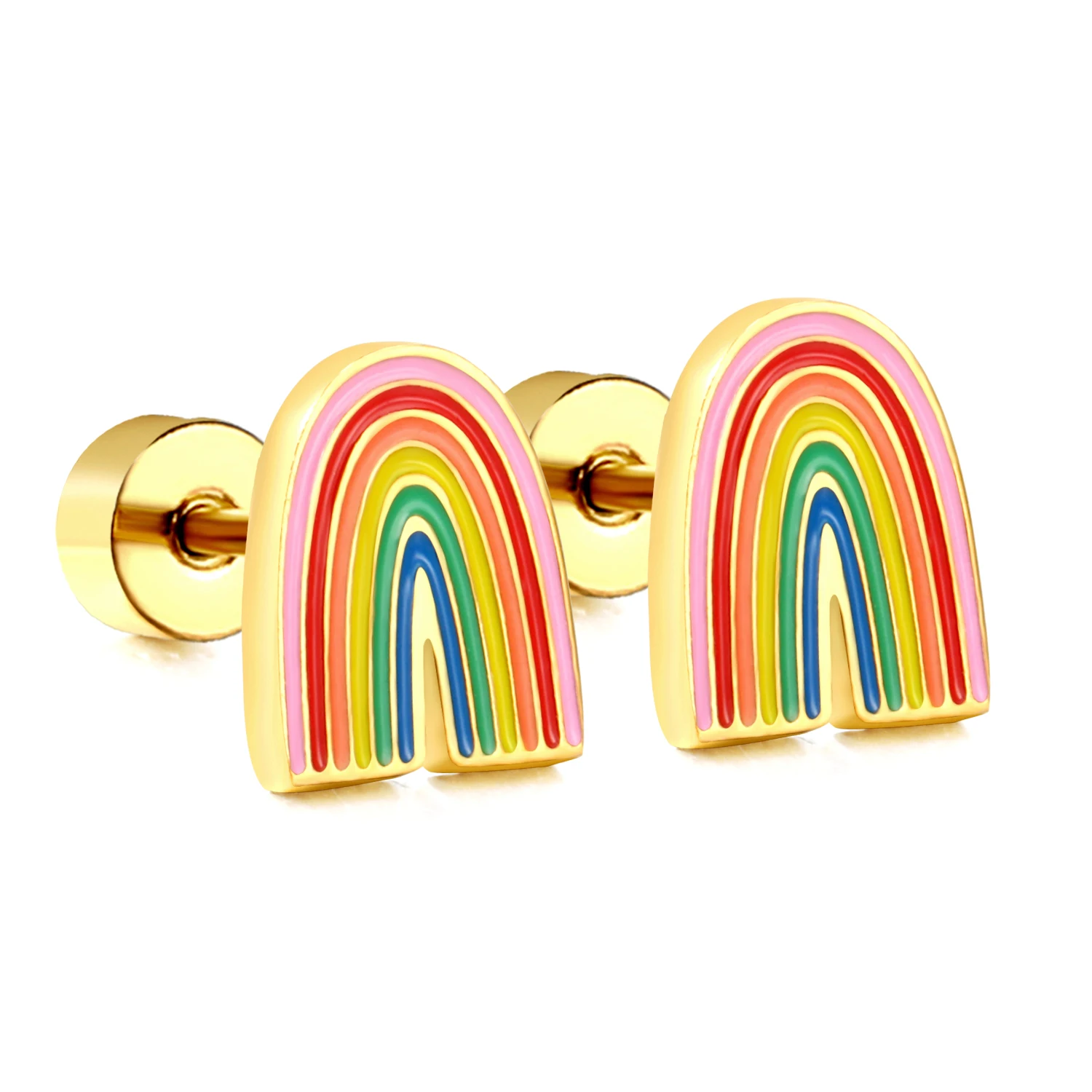LUXUSTEEL New Christmas Lucky Clover Earring Stainless Steel Earrings Golden Plated Bowknot Star Ball Cake Balloon Stud Earrings