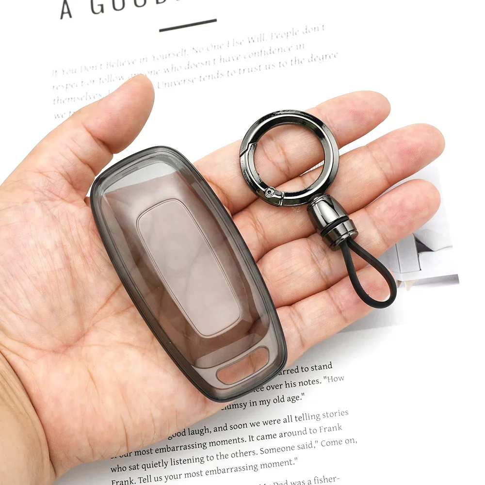 Auto Shell Black Transparent TPU Remote Car Key Case Fob for Nissan Pathfinder Ariya Rogue Versa X-Trail T33 Serena Rouge Kicks