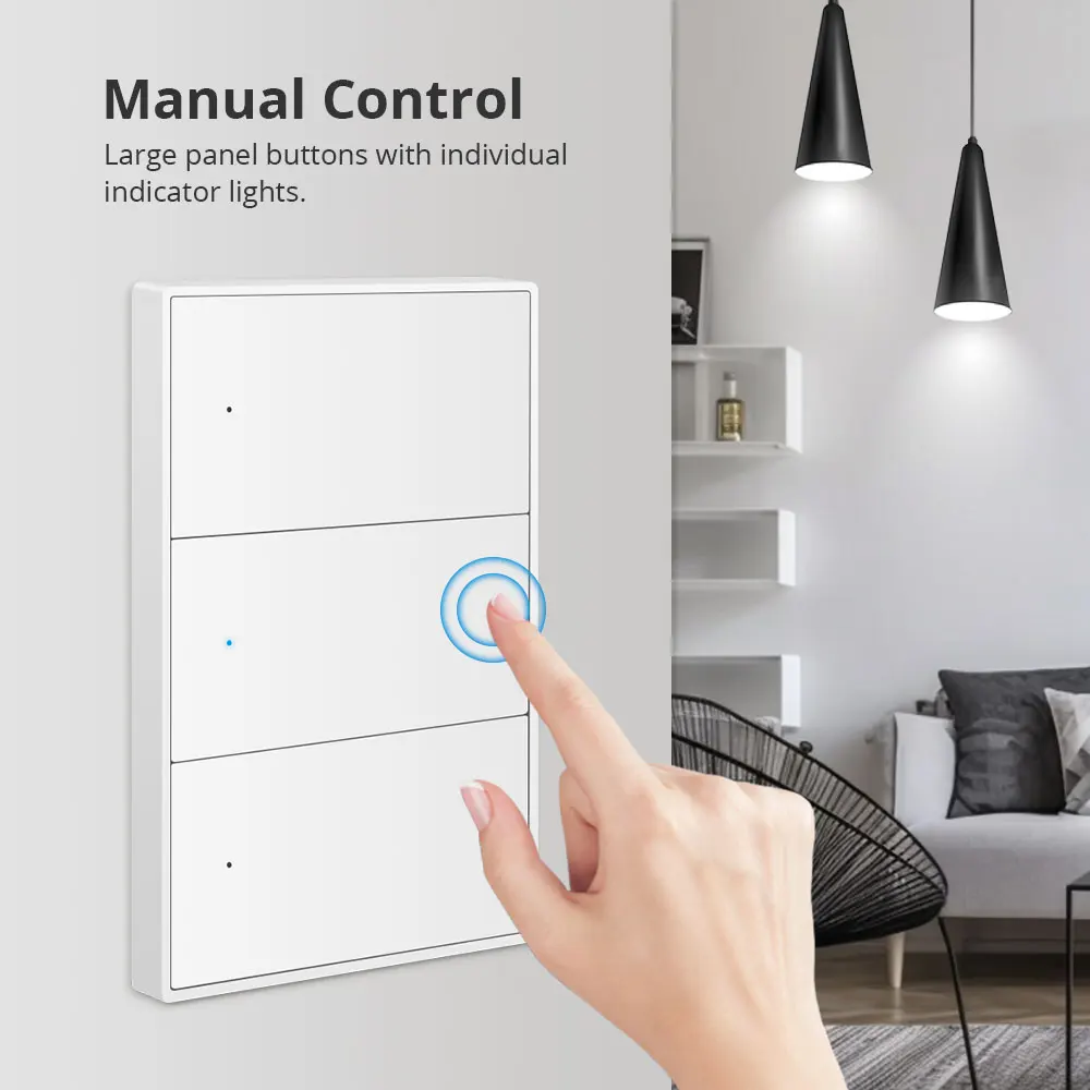 Zemismart wifi eua interruptor de luz parede fio neutro necessário trabalho com tuya alexa google casa controle voz 1 2 3 gangues interruptor
