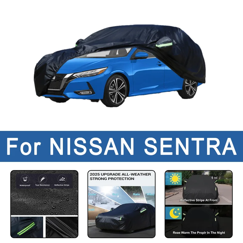 

Всепогодные автомобильные чехлы для NISSAN SENTRA 6-в-1, водонепроницаемые, пылезащитные, устойчивые к ультрафиолетовому излучению, снегозащитные, устойчивые к царапинам