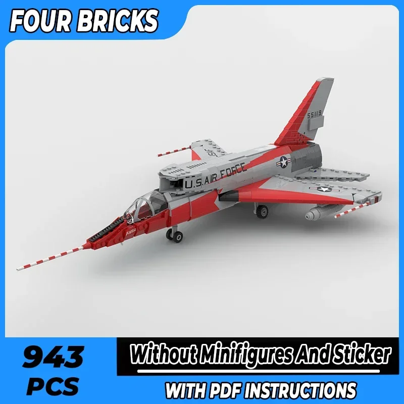 

Moc Building Bricks Military 1: 35 F-107 Ultra Sabre Fighter Technology Modular Blocks Gifts Christmas Toys DIY Sets Assembly