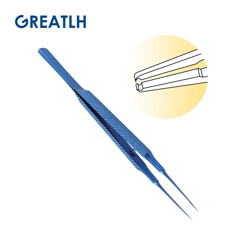 Titanium Alloy Notched Forceps Delicate Tip Forceps Ophthalmic Surgical Instrument