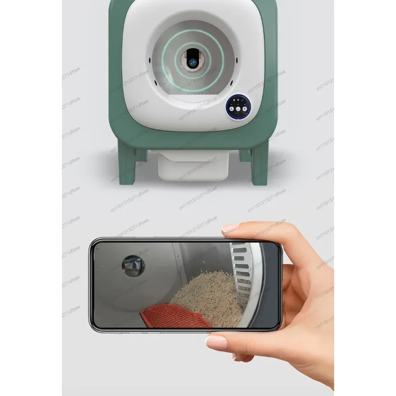 

Fully Automatic Cleaning Electric Cat Litter Box With Camera, Large Pet Compartment, Semi Enclosed Smart Cat Toilet
