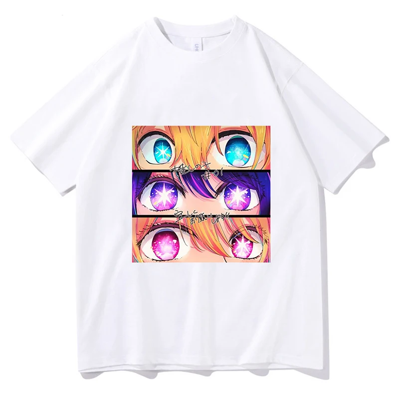 

Anime Oshi No Ko Hoshino Ai Eyes T-shirt for Women Aquamarine Cartoon Short Sleeve T-shirt Female 2023 Summer Y2k Clothes Tops