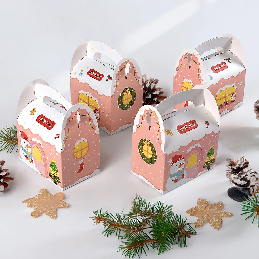 6pcs  Christmas Candy Gift Box Christmas Gift Bag Baking Box Candy Box Christmas Cartoon Candy Box New Year Navidad