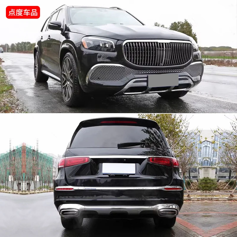 Suitable For 13-19 Mercedes-Benz GL/ Upgrade To 2020 GLS Maybach Front Rear Bumpers, Wheel Arches, Hood, And Headlight Su