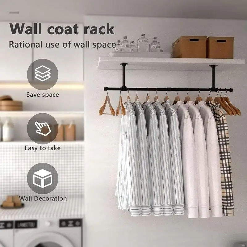 

Hanger Holder Organizer Space-Saving Hanger Holder Clothes Rack Organizer Rustproof Metal Closet Rod Closet Hanger Rack For