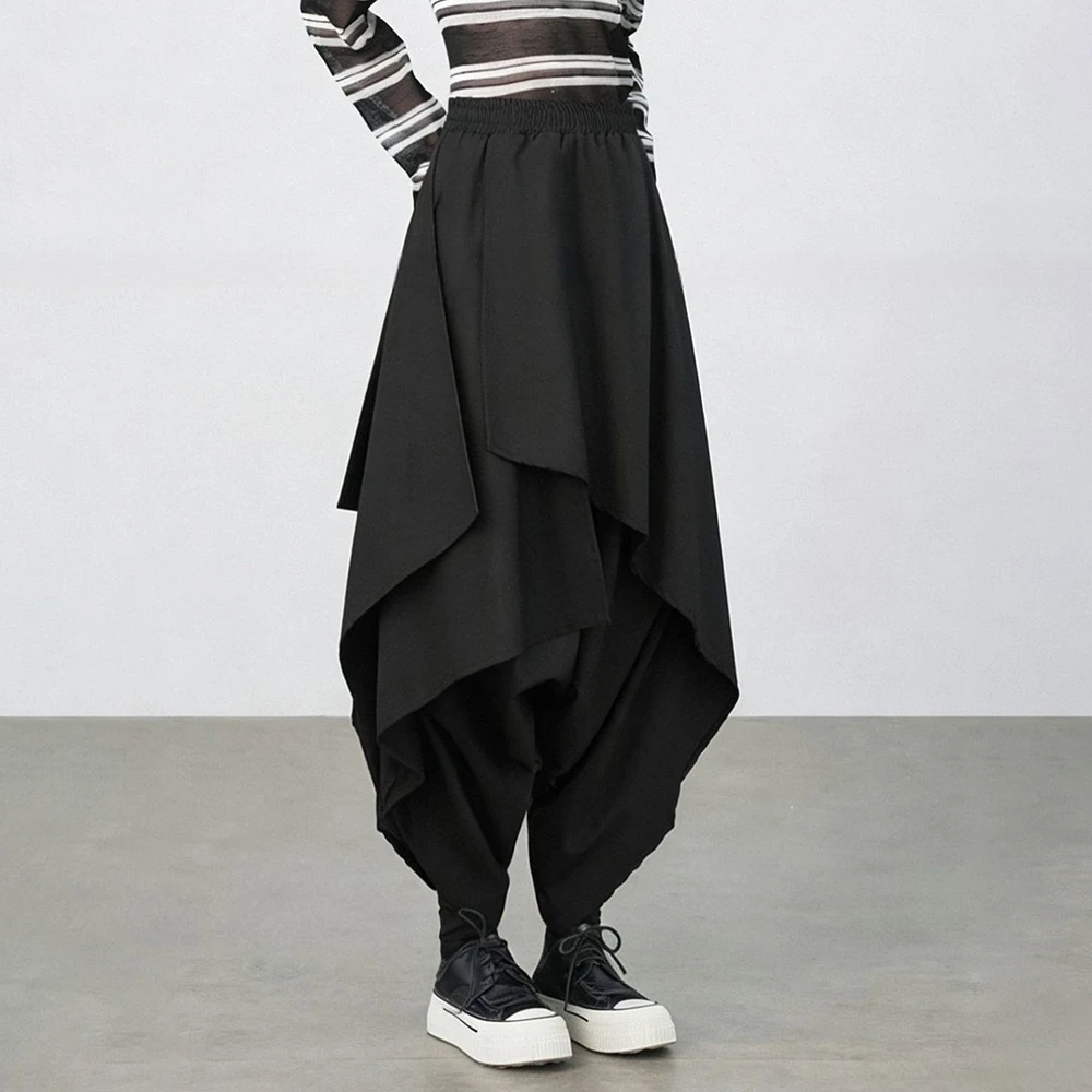 XS-5XL Summer New Unisex Irregular Skirt Pants American Retro Fashion Trendy Casual Loose Simple Breathable Neutral Bottoms